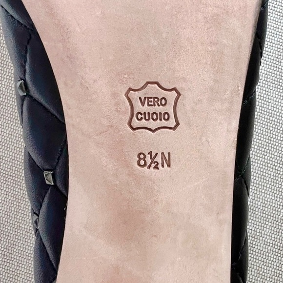 VENALi 8.5 Leather Rock Studded Stiletto Heels - Picture 8 of 13